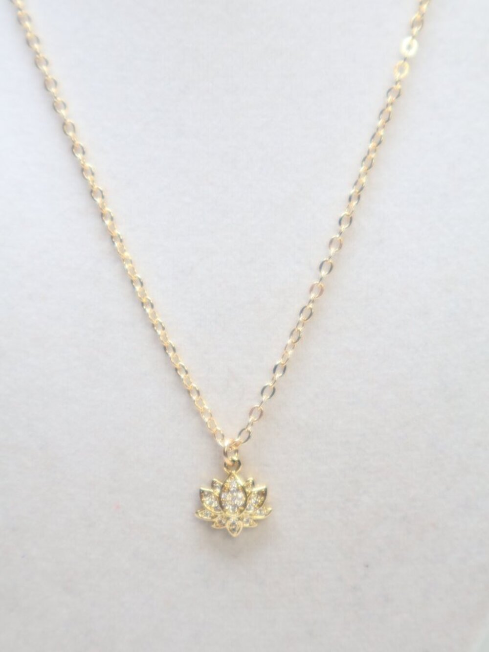 Rachel Nathan Gold Tone Pavel Crystal Lotus Necklace $128